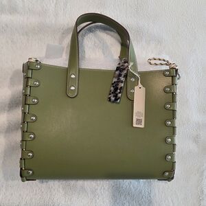 Coachtopia Lace Up Tote Olive
